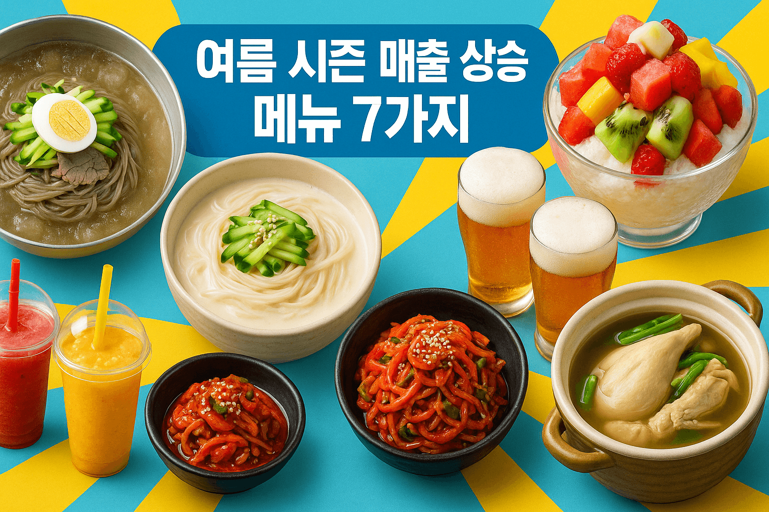 7월 8월 9월 초, 여름 시즌 가장 매출이 많이 상승하는 메뉴 7가지